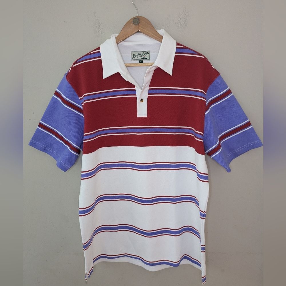 Bogey Boys Striped Polo Golf Shirt Size XL NEW